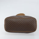 CELINE Macadam Canvas Tote Bag PVC Leather Brown Gold Auth bs31514-9