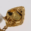 CHANEL Ribbon Earring metal Gold Tone CC Auth bs31515-5