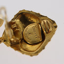 CHANEL Ribbon Earring metal Gold Tone CC Auth bs31515-9