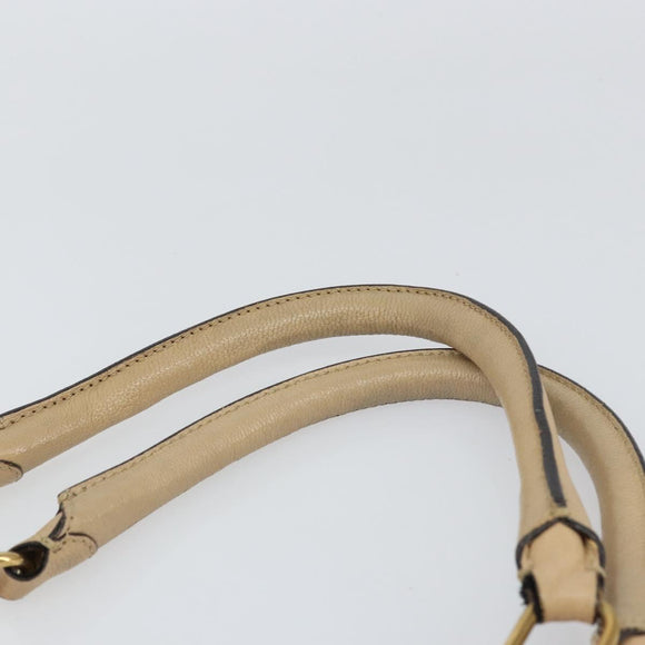 Chloe Tote Bag Leather Beige Gold Auth bs31516