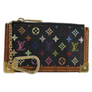 LOUIS VUITTON Multicolor Pochette Cles Coin Purse Black M13664 LV Auth bs31521-1