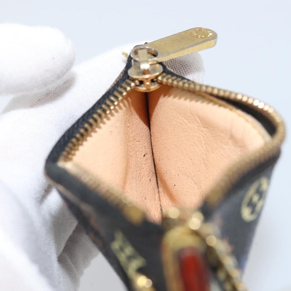 LOUIS VUITTON Multicolor Pochette Cles Coin Purse Black M13664 LV Auth bs31521