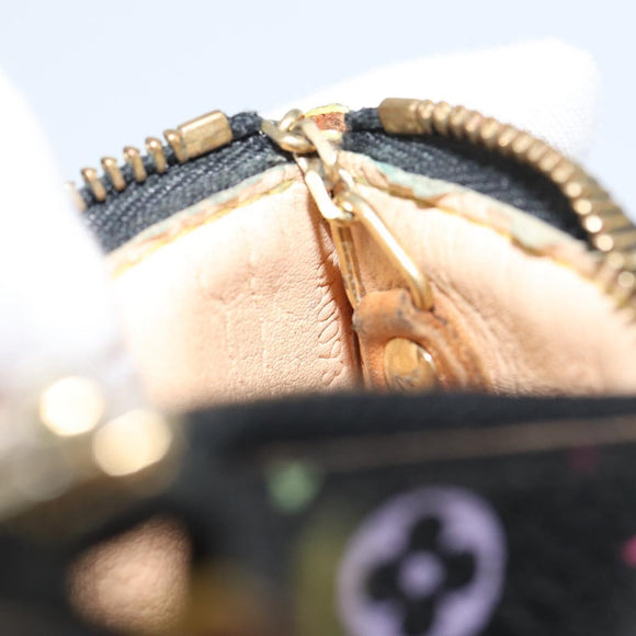 LOUIS VUITTON Multicolor Pochette Cles Coin Purse Black M13664 LV Auth bs31521