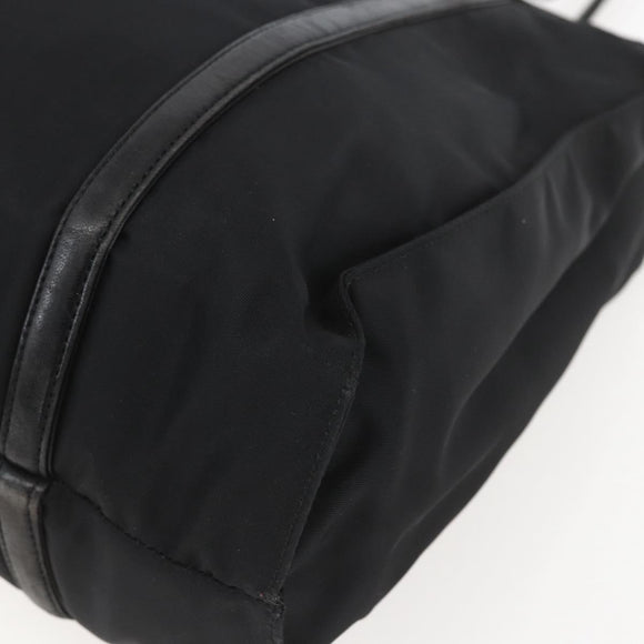 PRADA Tote Bag Nylon Black Silver Auth bs31530