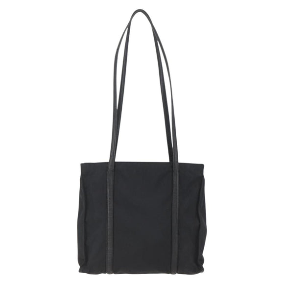 PRADA Tote Bag Nylon Black Silver Auth bs31530