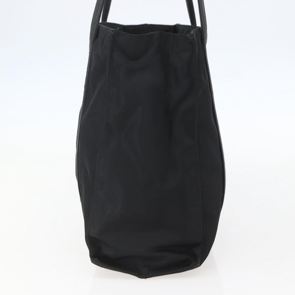 PRADA Tote Bag Nylon Black Silver Auth bs31530