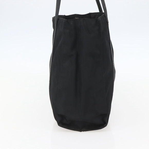 PRADA Tote Bag Nylon Black Silver Auth bs31530