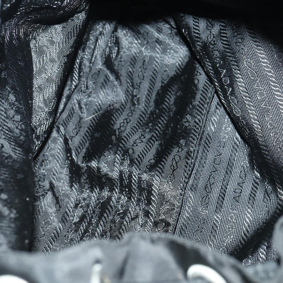 PRADA Backpack Nylon Black Silver Auth bs31532