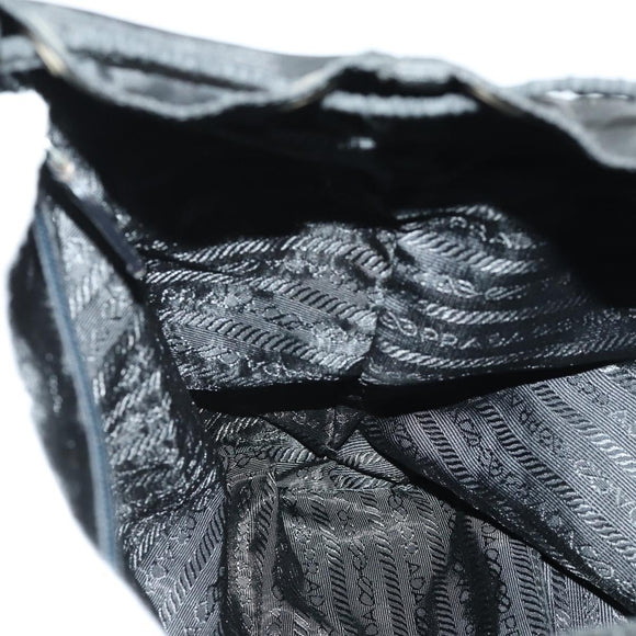 PRADA Backpack Nylon Black Silver Auth bs31532