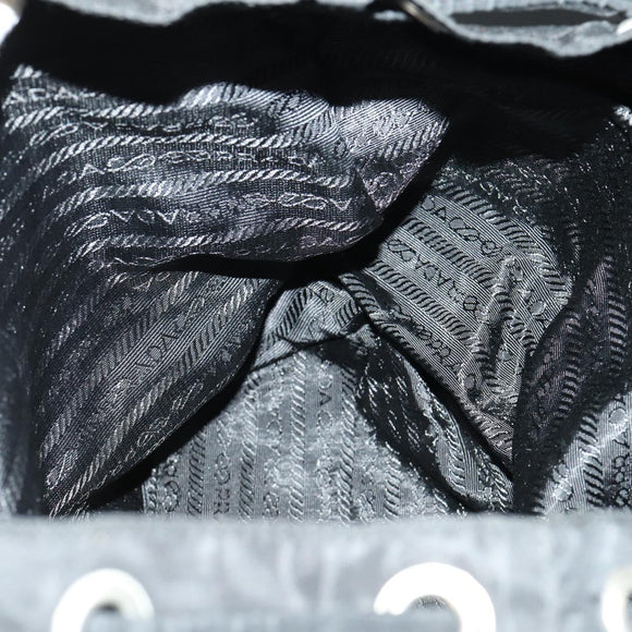 PRADA Backpack Nylon Black Silver Auth bs31532