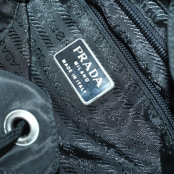 PRADA Backpack Nylon Black Silver Auth bs31532