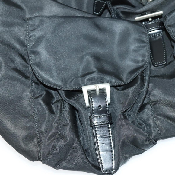 PRADA Backpack Nylon Black Silver Auth bs31532