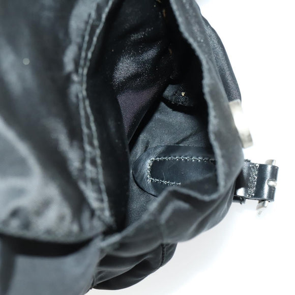 PRADA Backpack Nylon Black Silver Auth bs31532