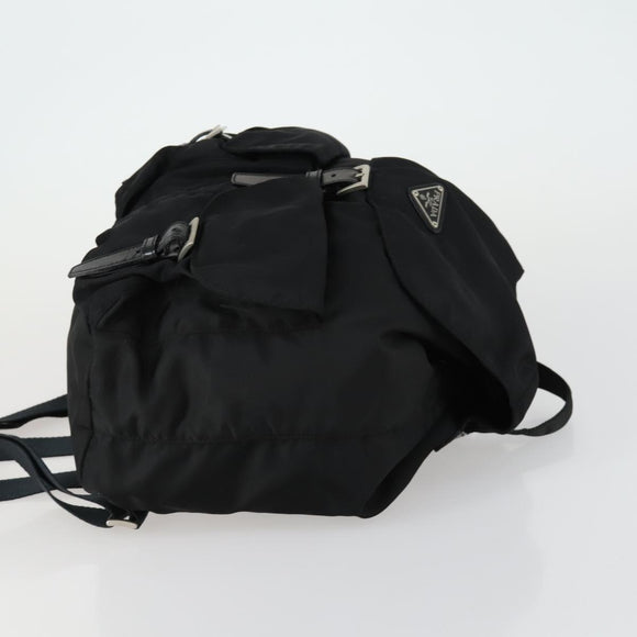 PRADA Backpack Nylon Black Silver Auth bs31532