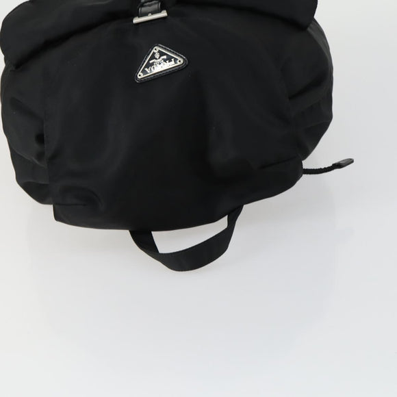 PRADA Backpack Nylon Black Silver Auth bs31532
