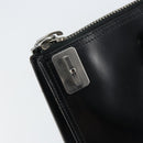 PRADA Tote Bag Enamel Black Silver Auth bs31534-9