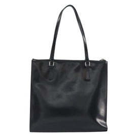 PRADA Tote Bag Enamel Black Silver Auth bs31534 - 0