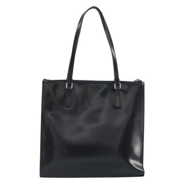 PRADA Tote Bag Enamel Black Silver Auth bs31534 - 0