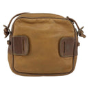 LOEWE Shoulder Bag Leather Beige Gold Auth bs31535-2