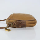 LOEWE Shoulder Bag Leather Beige Gold Auth bs31535-4