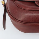 LOEWE Shoulder Bag Leather Bordeaux Gold Auth bs31536-15
