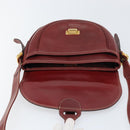 LOEWE Shoulder Bag Leather Bordeaux Gold Auth bs31536-18