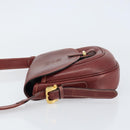 LOEWE Shoulder Bag Leather Bordeaux Gold Auth bs31536-4