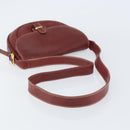 LOEWE Shoulder Bag Leather Bordeaux Gold Auth bs31536-7