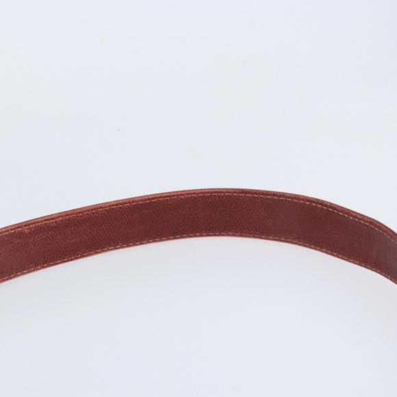 LOEWE Shoulder Bag Leather Bordeaux Gold Auth bs31536