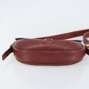LOEWE Shoulder Bag Leather Bordeaux Gold Auth bs31536-5