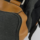 LOEWE Eye Nature Convertible Backpack Canvas Leather Gray Silver Auth bs31537-18