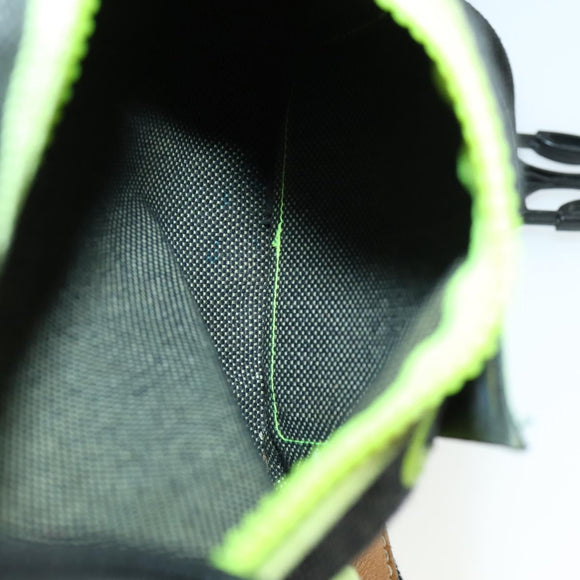 LOEWE Eye Nature Convertible Backpack Canvas Leather Gray Silver Auth bs31537