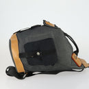 LOEWE Eye Nature Convertible Backpack Canvas Leather Gray Silver Auth bs31537-3