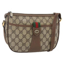 GUCCI GG Supreme Web Sherry Line Bag PVC Beige Gold 89 02 032 Auth bs31538-1