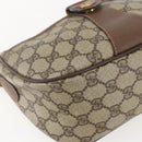 GUCCI GG Supreme Web Sherry Line Bag PVC Beige Gold 89 02 032 Auth bs31538-11