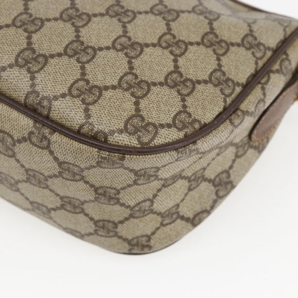 GUCCI GG Supreme Web Sherry Line Bag PVC Beige Gold 89 02 032 Auth bs31538