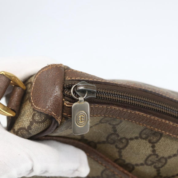 GUCCI GG Supreme Web Sherry Line Bag PVC Beige Gold 89 02 032 Auth bs31538