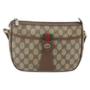 GUCCI GG Supreme Web Sherry Line Bag PVC Beige Gold 89 02 032 Auth bs31538-2