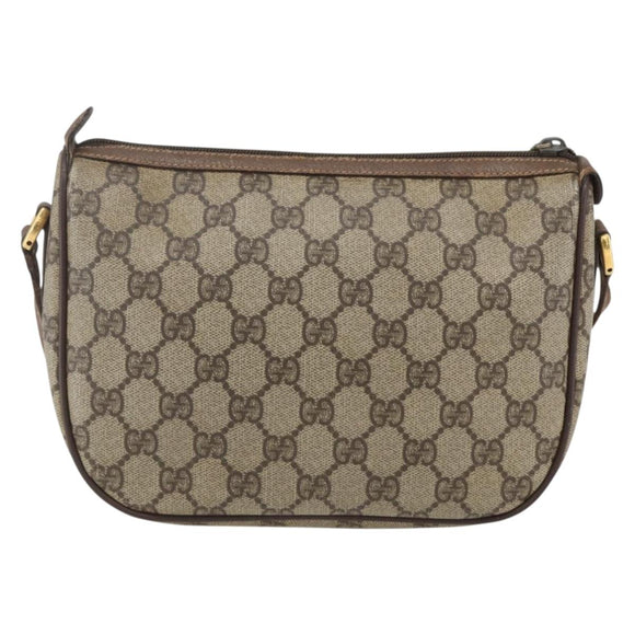 GUCCI GG Supreme Web Sherry Line Bag PVC Beige Gold 89 02 032 Auth bs31538