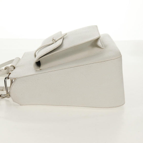 GUCCI Hand Bag Leather 2way White Silver 000 2058 0307 5 Auth bs31539
