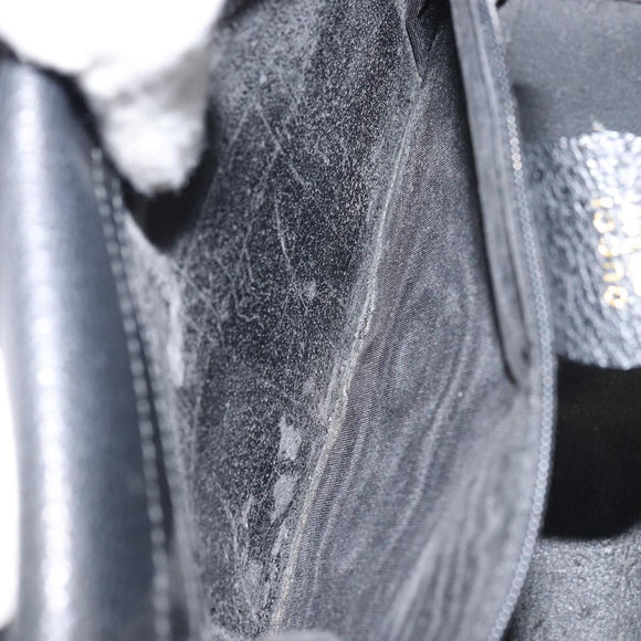 GUCCI Shoulder Bag Leather Black Gold Auth bs31540