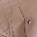 CHANEL Matelasse Tote Bag Leather 2way Pink Silver CC Auth bs31551-12