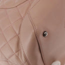 CHANEL Matelasse Tote Bag Leather 2way Pink Silver CC Auth bs31551-14