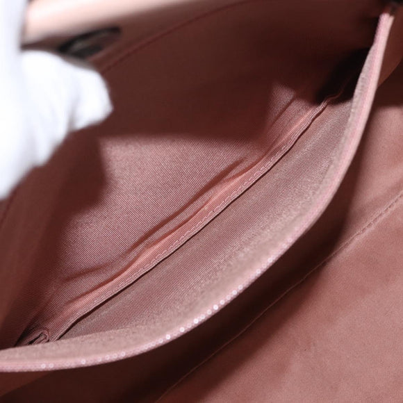 CHANEL Matelasse Tote Bag Leather 2way Pink Silver CC Auth bs31551