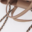 CHANEL Matelasse Tote Bag Leather 2way Pink Silver CC Auth bs31551-7