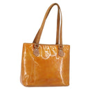 LOUIS VUITTON Monogram Vernis Houston Hand Bag Beige M91004 LV Auth bs31556-1