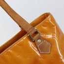 LOUIS VUITTON Monogram Vernis Houston Hand Bag Beige M91004 LV Auth bs31556-17