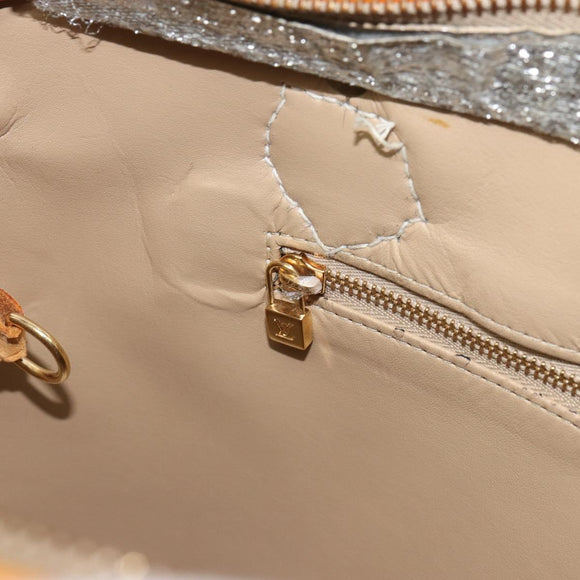 LOUIS VUITTON Monogram Vernis Houston Hand Bag Beige M91004 LV Auth bs31556