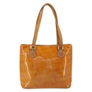 LOUIS VUITTON Monogram Vernis Houston Hand Bag Beige M91004 LV Auth bs31556-2