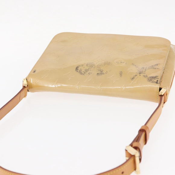 LOUIS VUITTON Monogram Vernis Thompson Street Bag Beige M91301 LV Auth bs31559